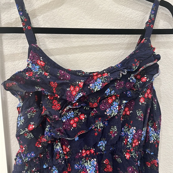 EUC TORRID Brand Flower Floral Print Tank Top Plus Size 1x Navy Red - Picture 3 of 8